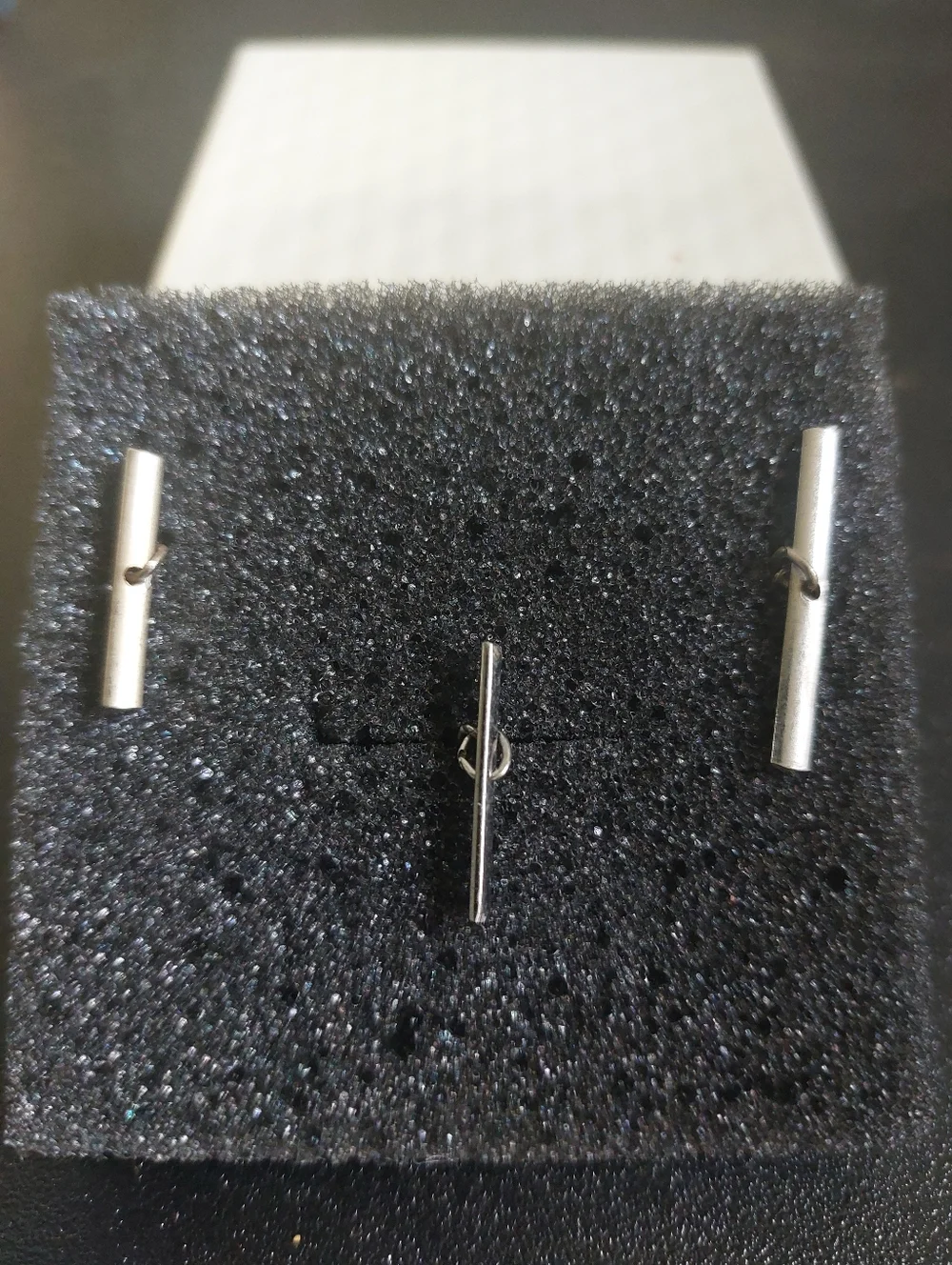 Vintage Tie Tacks, Two Silvertone, One Goldtone, Estate Jewelry